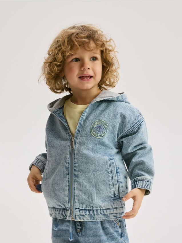 Denim jacket with hood - RESERVED