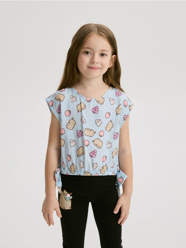 Reserved - GIRLS` BLOUSE - albastru-pal