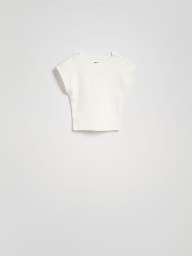 Reserved - Tricou cu adaos de modal - alb