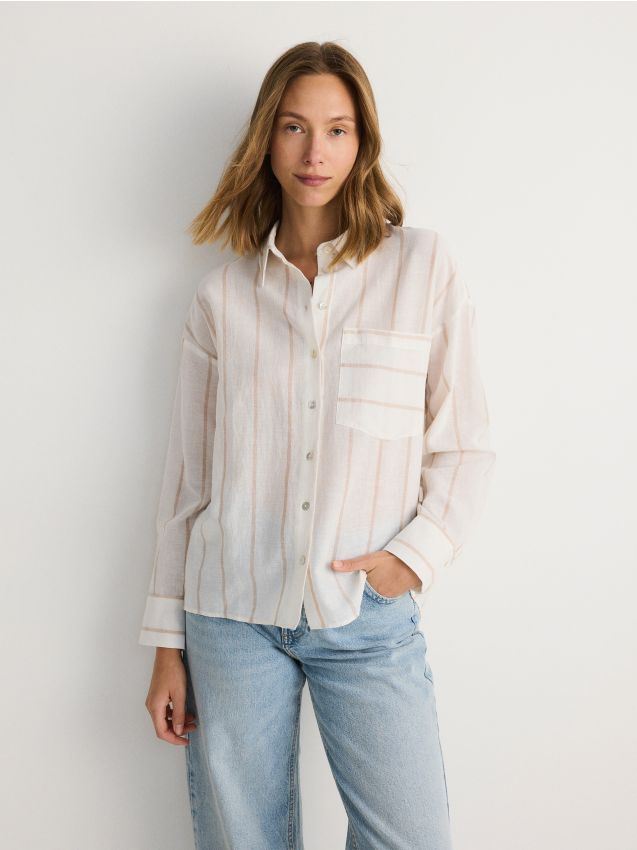 Oversized cotton rich shirt - RESERVED