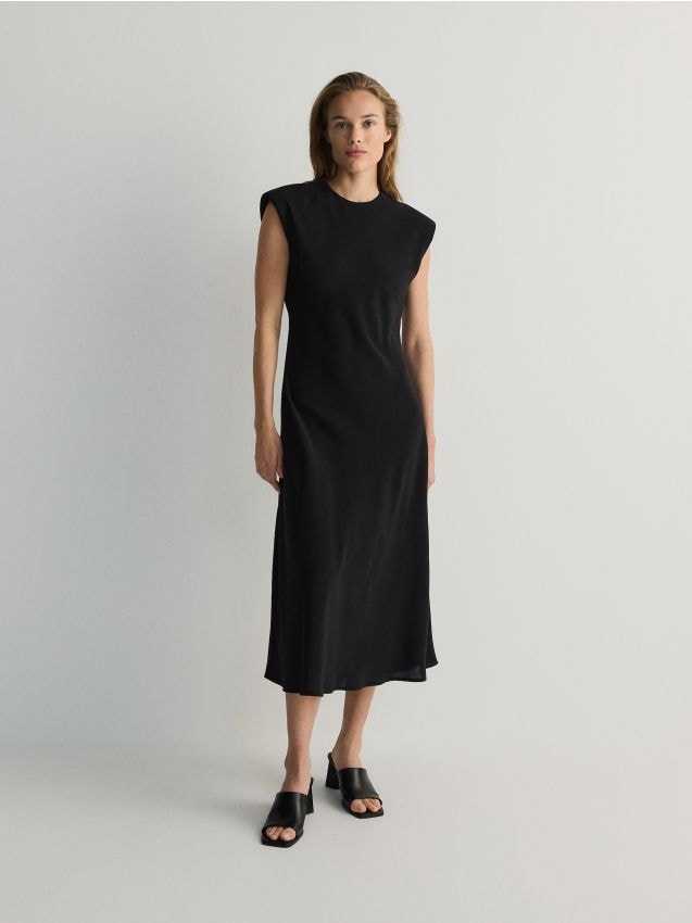 Reserved - rochie din tricot - negru