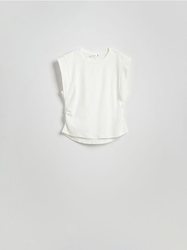 T-shirt with decorative ruching - RESERVED