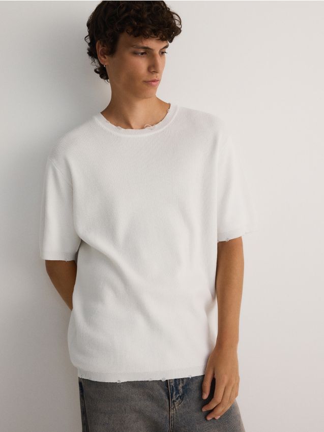 Viscose rich jumper with distressing - RESERVED
