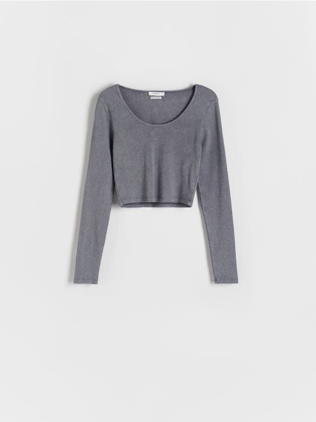 Long sleeve top with acid wash effect - RESERVED