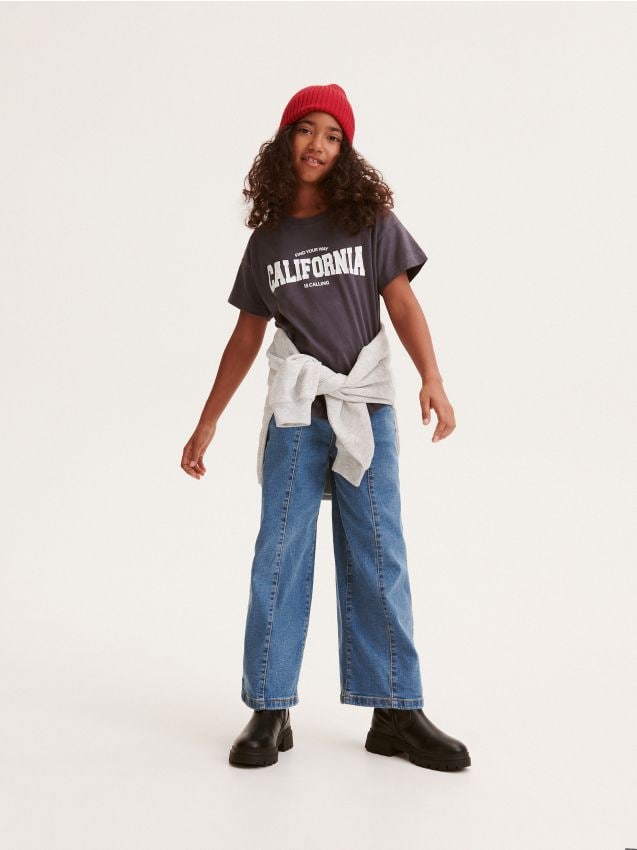 Reserved - T-shirt cu imprimeu - gri-închis