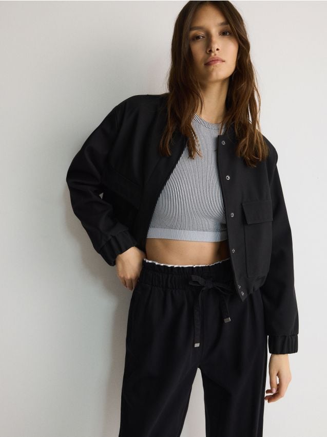 Reserved - pantaloni din bumbac jogger - negru