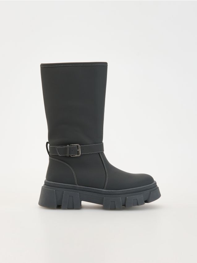Faux leather knee-high boots - RESERVED