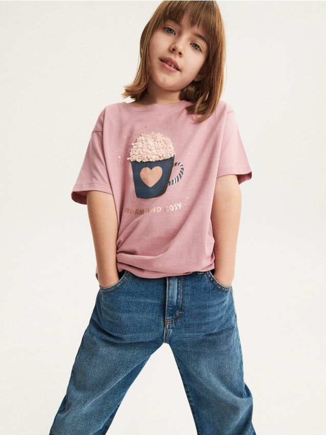 Rabatt 98 % Rosa KINDER Hemden & T-Shirts Stickerei Sfera T-Shirt 