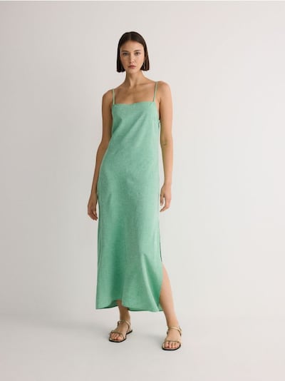 Midi-jurk met hoog viscosegehalte