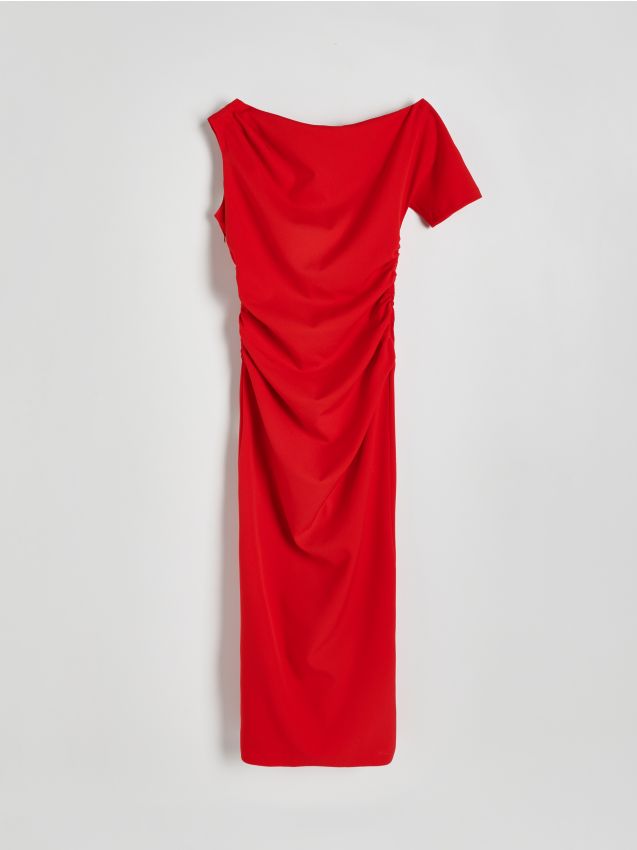 Reserved - rochie cu drapaj - roșu