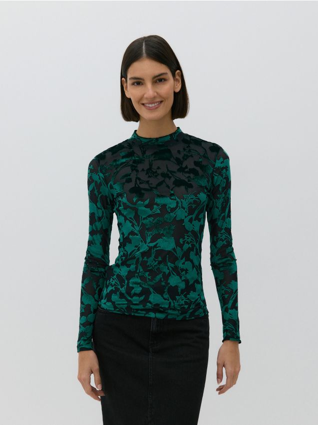 Regular fit patterned long sleeve T-shirt - RESERVED