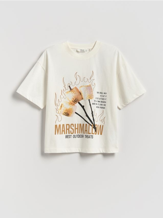Cotton T-shirt with print - RESERVED