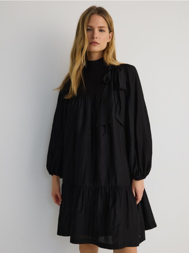 Mini-jurk met strik - RESERVED