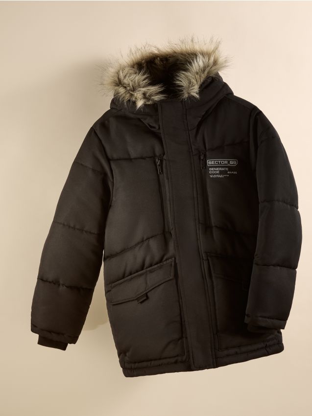 Kurtka oversize z kapturem Kolor czarny - RESERVED - 946CI-99X