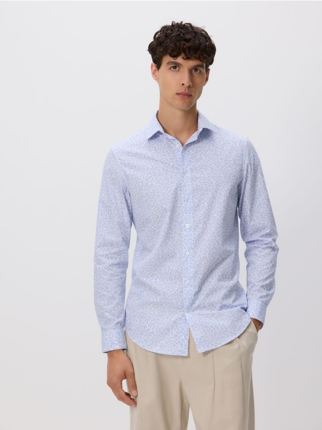 Slim fit кошула со ситен дезен - RESERVED