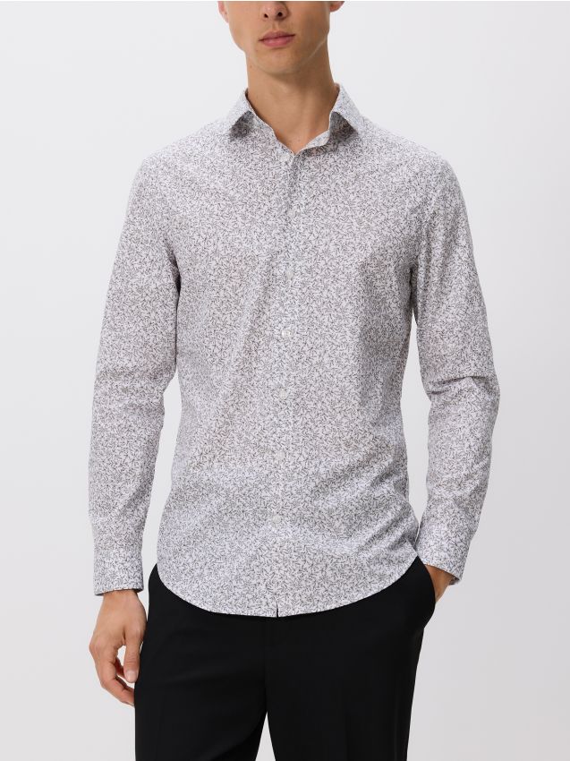 Slim fit shirt with fine pattern - RESERVED