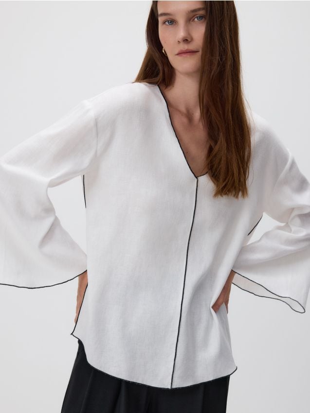 Linen blend top - RESERVED