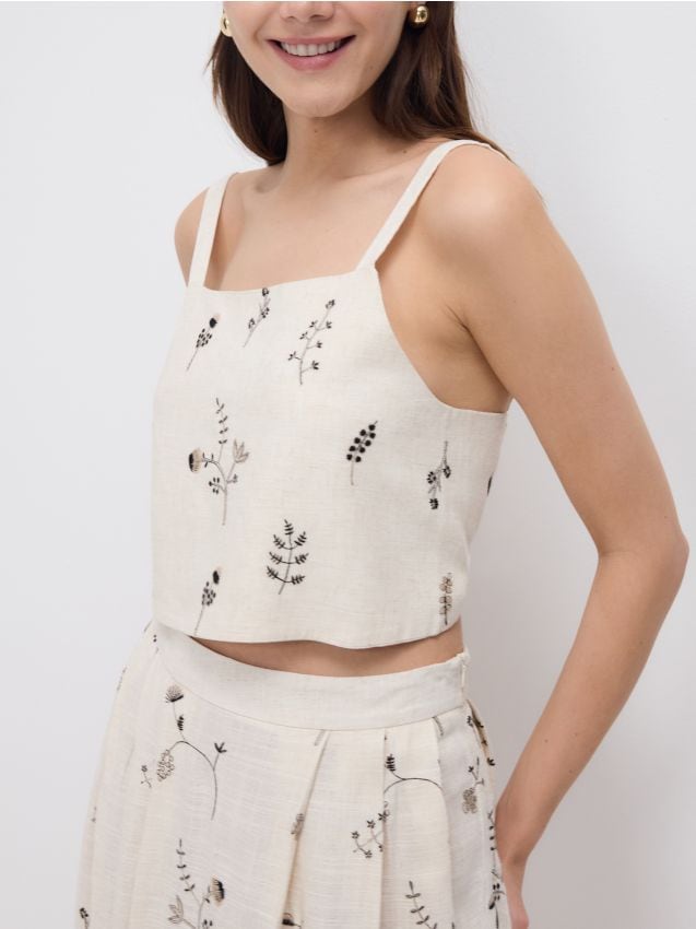 Viscose and linen top - RESERVED