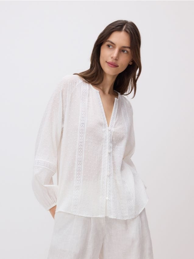 Chemise en coton brodée - RESERVED