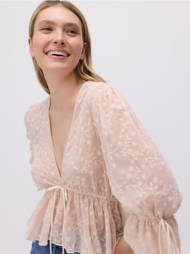 Blouse with decorative embroidery - RESERVED