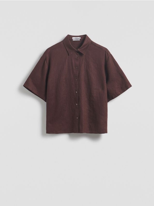 Linen short-sleeved shirt - RESERVED