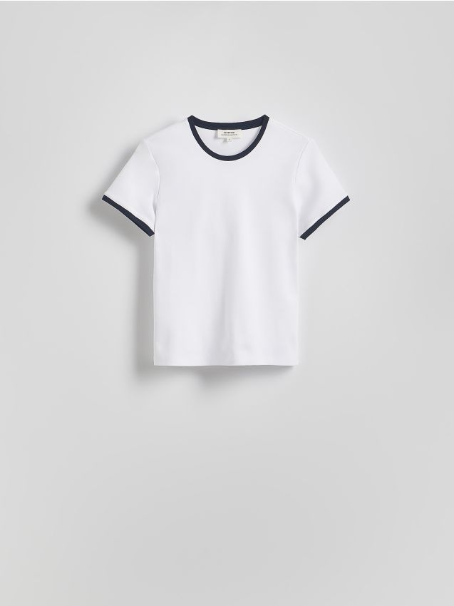 T-shirt with contrasting trim - RESERVED