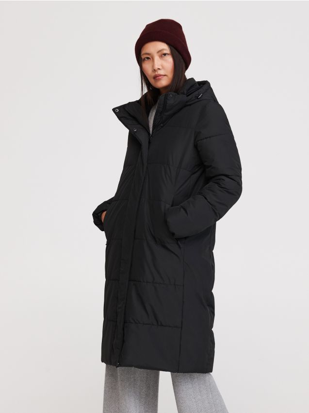 2040089 Black Textured Coat main image 0