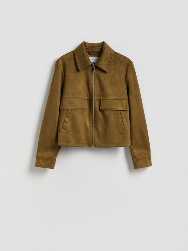 Faux suede cropped jacket - RESERVED