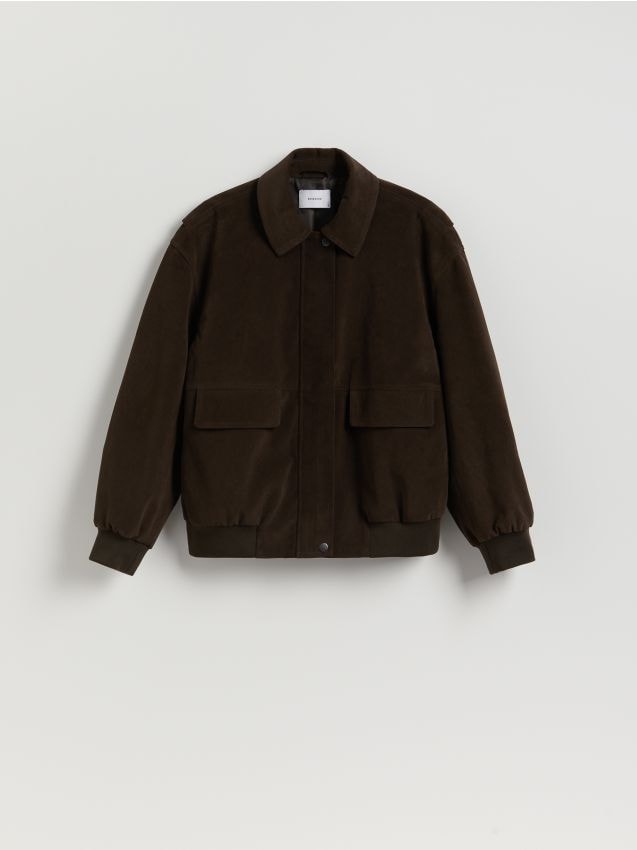 Kurtka oversize z imitacji zamszu - RESERVED