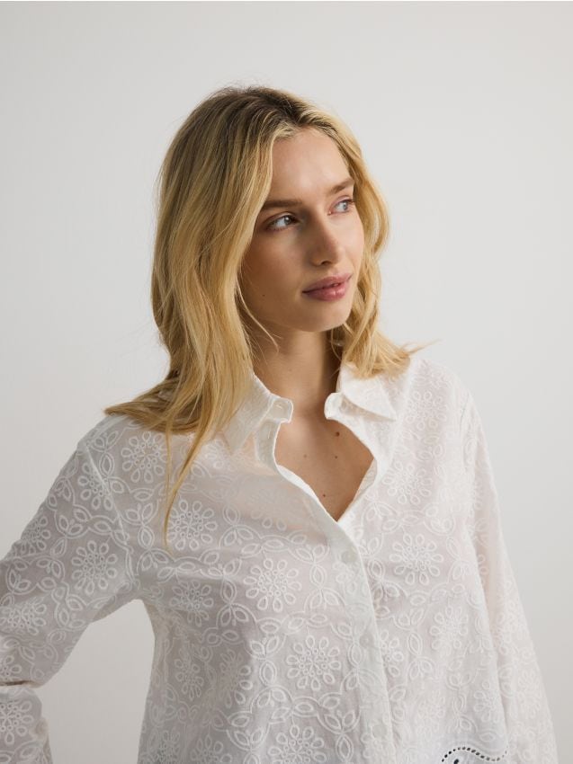 Chemise en coton brodé - RESERVED