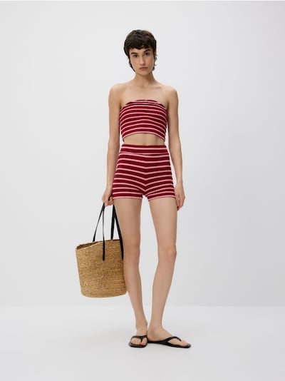 Knit shorts with viscose