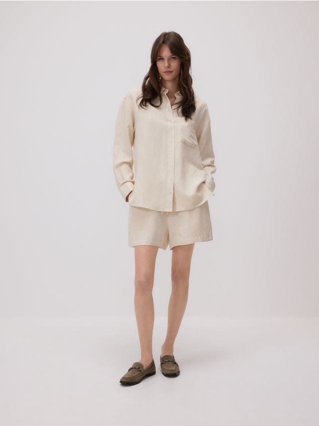 Linen rich shirt - RESERVED