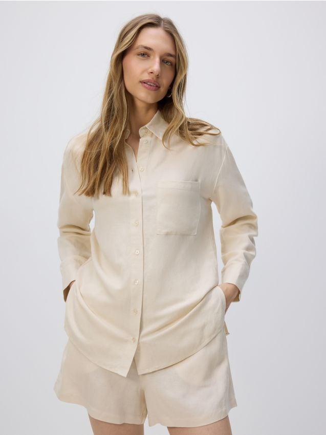 Linen rich shirt - RESERVED