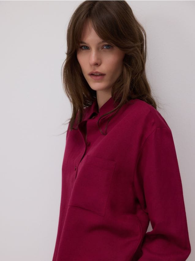 Linen rich shirt - RESERVED