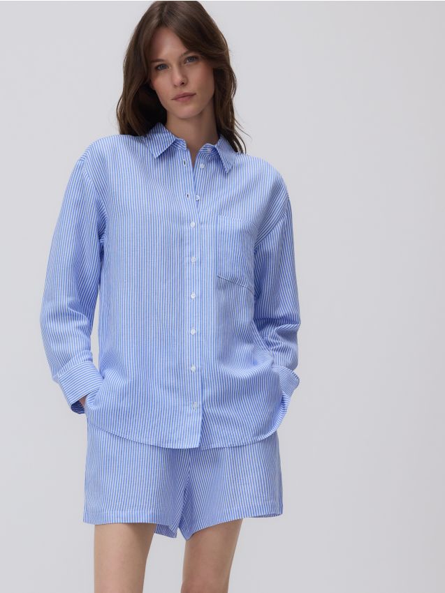 Linen rich shirt - RESERVED