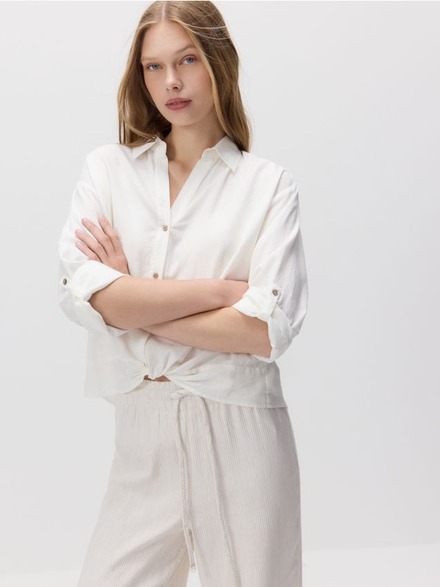 Linen rich shirt - RESERVED