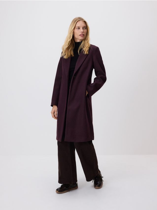 Reserved - LADIES` COAT - bordo
