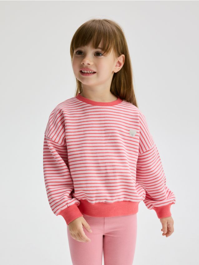 Stripe sweatshirt with embroidery detail - RESERVED