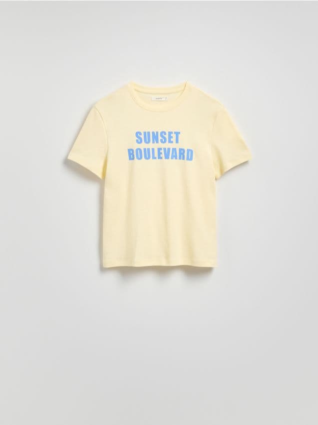 Reserved - Tricou cu imprimeu - galben-deschis