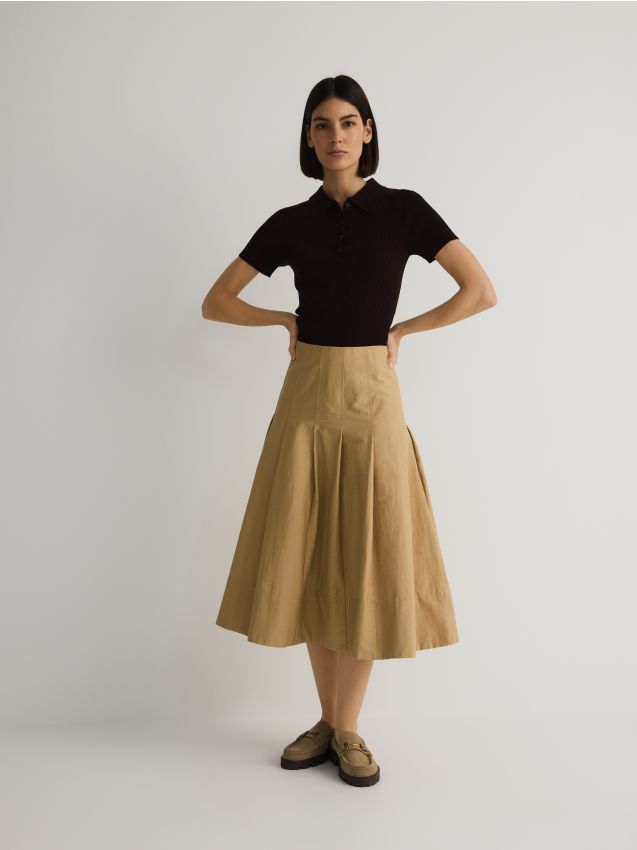 Reserved - LADIES` SKIRT - galben-pal