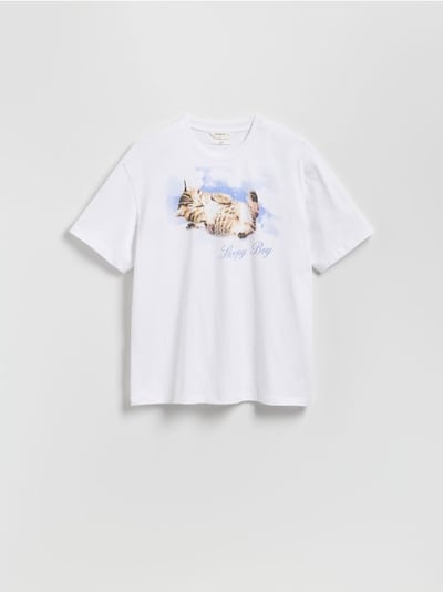 T-shirt boxy z nadrukiem
