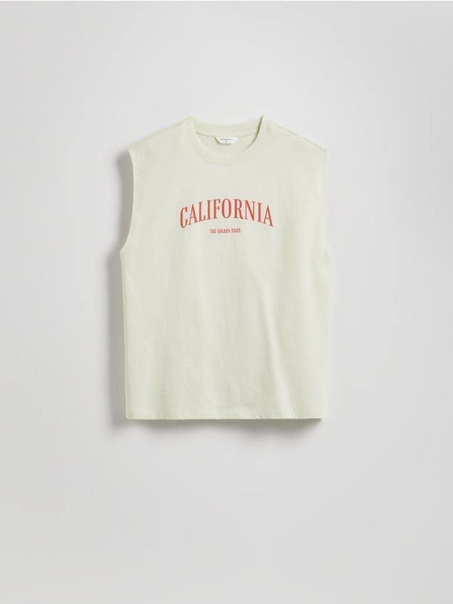 Reserved - Tricou cu croială lejeră cu imprimeu - turcoaz-pal