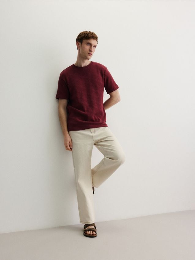 Comfort fit structural fabric T-shirt - RESERVED
