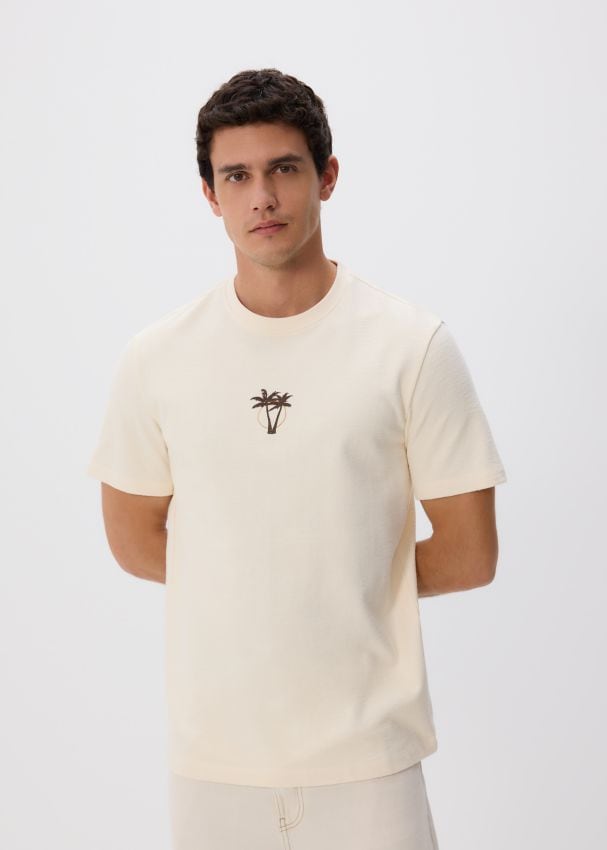 Regular fit T-shirt with appliqué - RESERVED