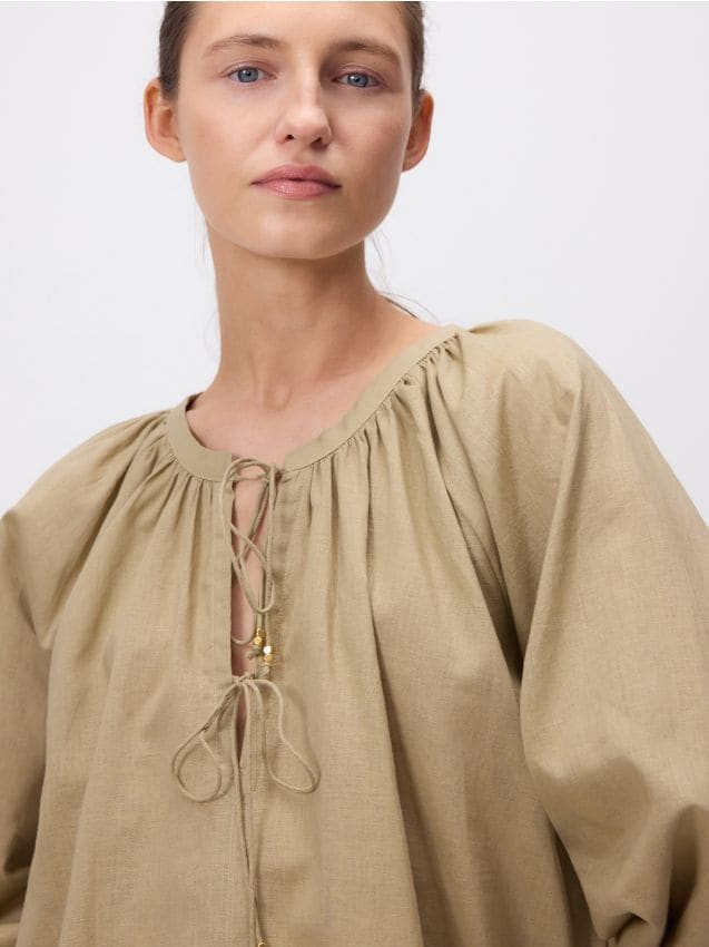 Linen blend blouse - RESERVED