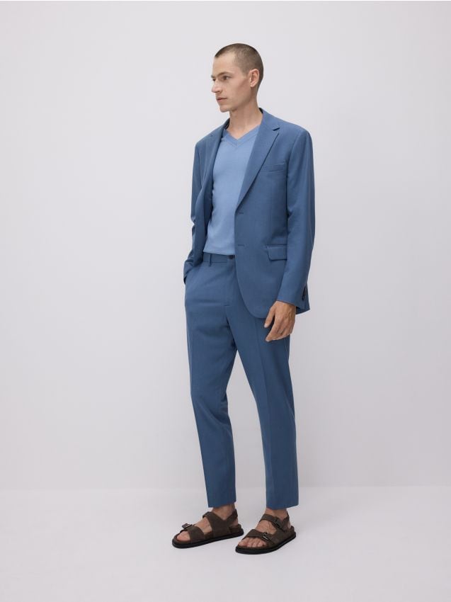 Suit trousers with linen blend - RESERVED