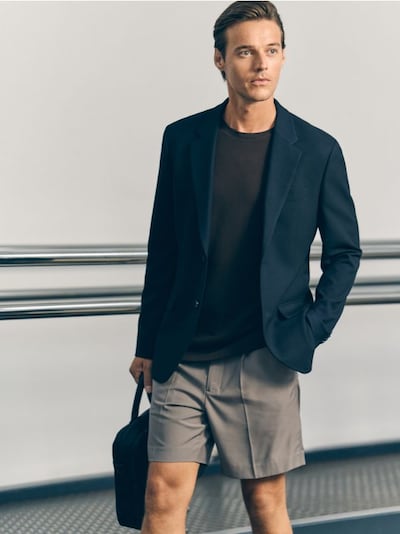 Chino shorts with pressed crease