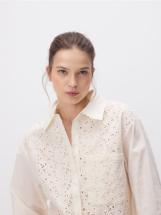 Broderie anglaise cotton shirt - RESERVED
