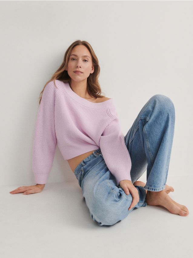 Sweter z drobnym splotem - RESERVED
