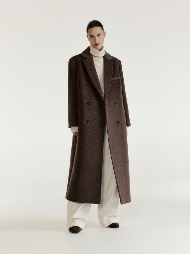 Manteau oversize en laine mélangée